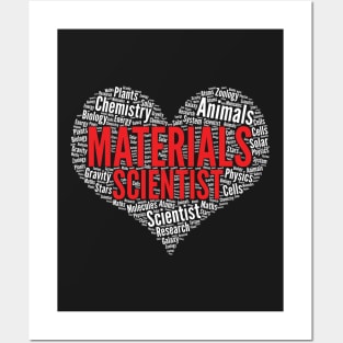 Materials scientist Heart Shape Word Cloud Design graphic Posters and Art